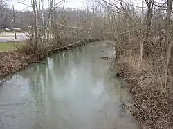 The Camp Fork, a stream that has played a destructive role in the community's history