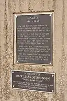 Plaque and memorial at the site of Camp X