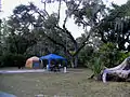 A campsite in the park.