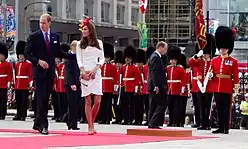 The Duke and Duchess of Cambridge inspecting the Governor General's Foot Guards