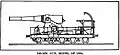A line drawing of a Canon de 240 mm Mle 1884 sur de Circonstance Schneider.