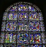 13th-century French glass at Canterbury Cathedral with the full story of the Magi and typologically related scenes.