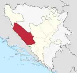 Location of Herzeg-Bosnia Canton