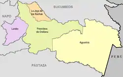 Cantons of Orellana Province