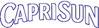 "Capri Sun" in sharp white letters with thin blue border