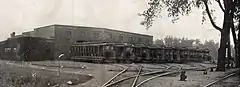 The car barn and offices of the Connecticut St. Rwy, outside Greenfield, July 1912