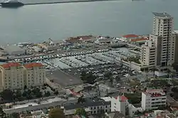 View of Coaling Island as seen from the Rock of Gibraltar.
