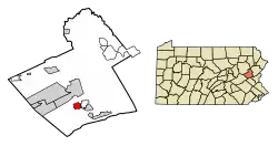 Location of Lehighton in Carbon County, Pennsylvania.