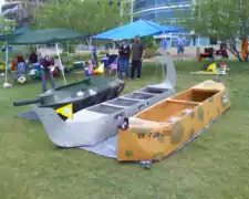 Cardboard boats made for a competition