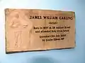 James Carling memorial plaque at Holy Cross School, Liverpool.