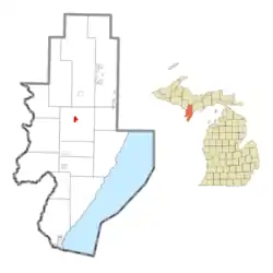 Location within Menominee County
