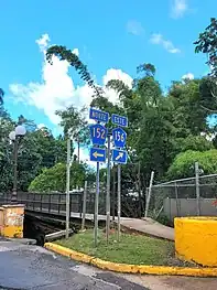 PR-156 at its junction with PR-152 in Barranquitas