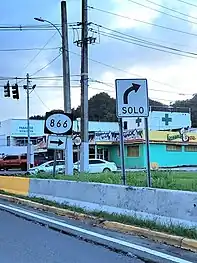 PR-2 at its junction with PR-866 in Candelaria
