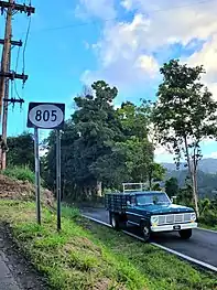 PR-805 at its junction with PR-568 in Negros barrio
