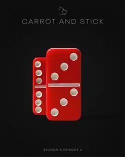 Poster for the episode featuring two Domino blocks.