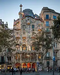 Casa Batlló (Barcelona, Spain), 1904–1906, by Antoni Gaudí