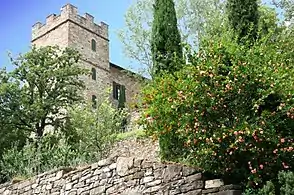 Guelphs merlons in the Castle of Montechino, Italy