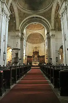 Interior of the CNI Cathedral Church of Redemption, New Delhi, a fine example of the Indo-Saracenic architectureal style.
