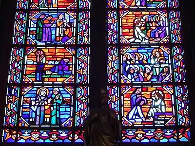 Stained glass windows at Amiens Cathedral by Jean Gaudin (1932–34)