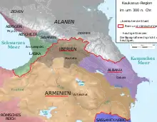 Map of the Caucasus region at the beginning of the fourth century
