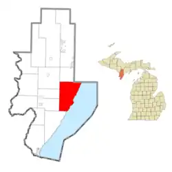 Location within Menominee County