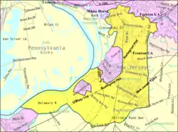Census Bureau map of Bordentown Township, New Jersey