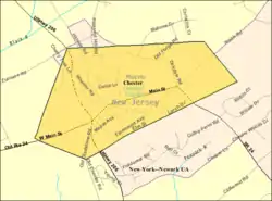 Census Bureau map of Chester Borough, New Jersey