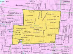 Census Bureau map of Dumont, New Jersey