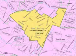 Census Bureau map of Essex Fells, New Jersey