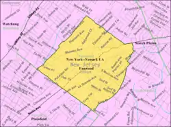 Census Bureau map of Fanwood, New Jersey