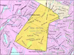 Census Bureau map of Franklin Lakes, New Jersey