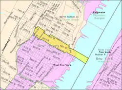 Census Bureau map of Guttenberg, New Jersey