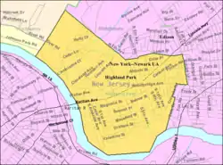 Census Bureau map of Highland Park, New Jersey
