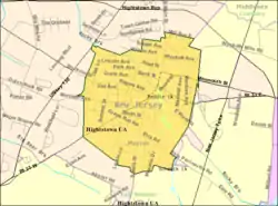 Census Bureau map of Hightstown, New Jersey