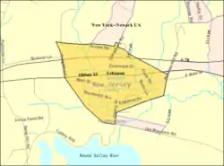 Census Bureau map of Lebanon, New Jersey