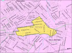 Census Bureau map of Merchantville, New Jersey