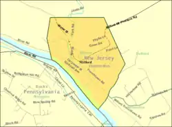 Census Bureau map of Milford, New Jersey
