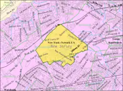 Census Bureau map of Mountainside, New Jersey