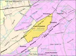 Census Bureau map of North Plainfield, New Jersey