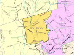 Census Bureau map of Peapack-Gladstone, New Jersey