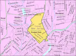 Census Bureau map of Prospect Park, New Jersey