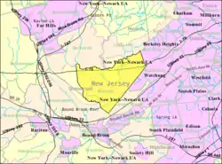 Census Bureau map of Warren Township, New Jersey