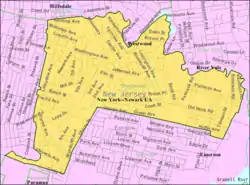Census Bureau map of Westwood, New Jersey