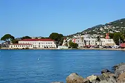 Legislature of the Virgin Islands (left) and Fort Christian (right) in Charlotte Amalie