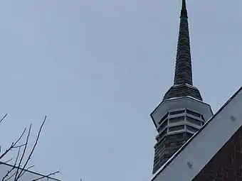 Green placard coating on Chase Hall