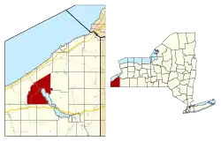 Location within Chautauqua County and New York