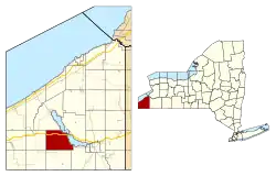 Location within Chautauqua County and New York