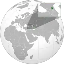 Location of Chechnya (dark green)