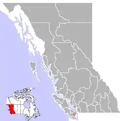 Location of Chemainus in British Columbia