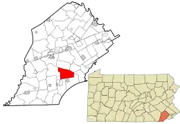 Location in Chester County and the state of Pennsylvania.